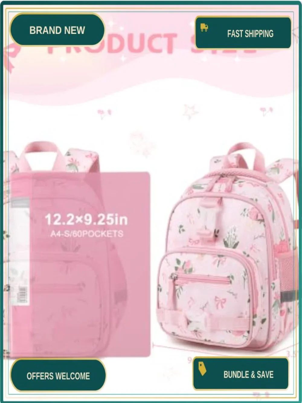 12 Inch Lightweight Glow in Dark Toddler Backpack for School Daycare Travel